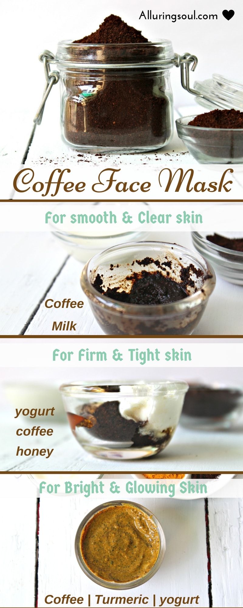 Download 3 Coffee Face Mask For Naturally Clear Beautiful Skin Alluring Soul PSD Mockup Templates