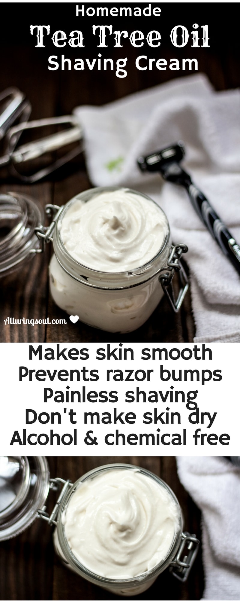 Homemade Tea Tree Oil Shaving Cream