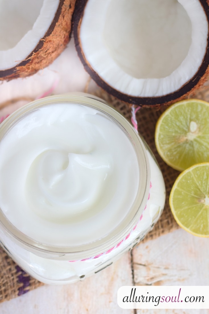 lemon and coconut oil body lotion