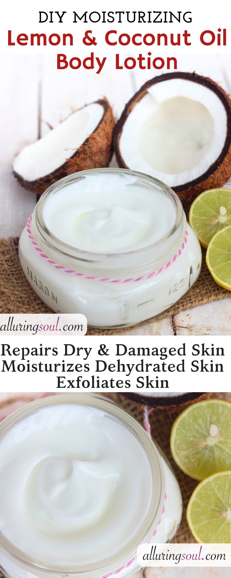 lemon and coconut oil body lotion