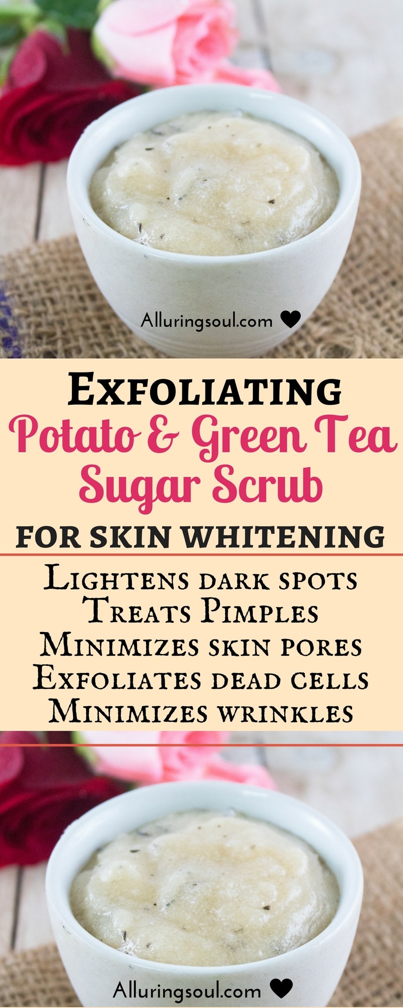 Potato For Skin Whitening Exfoliating Potato Green Tea Sugar Scrub