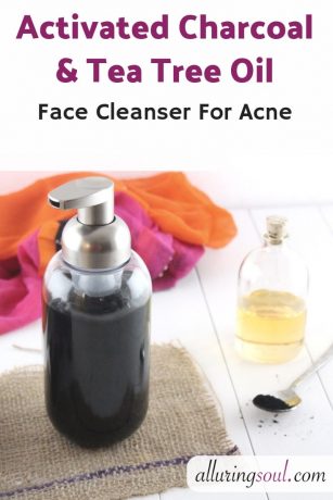 Activated Charcoal & Tea Tree Oil Face Cleanser For Acne