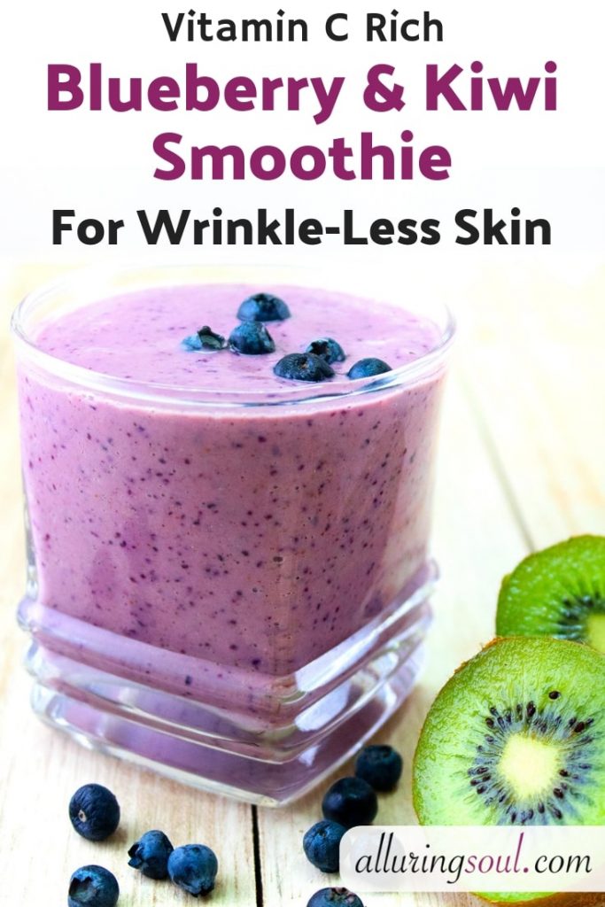 Vitamin C Rich Blueberry And Kiwi Smoothie For WrinkleLess Skin