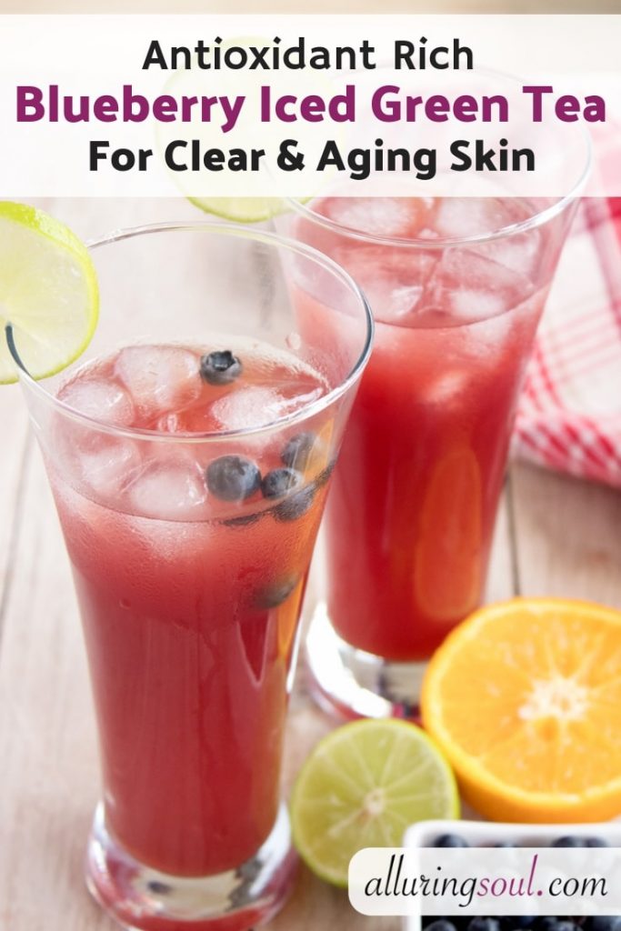 Antioxidant Rich Blueberry Iced Green Tea For Clear And Aging Skin
