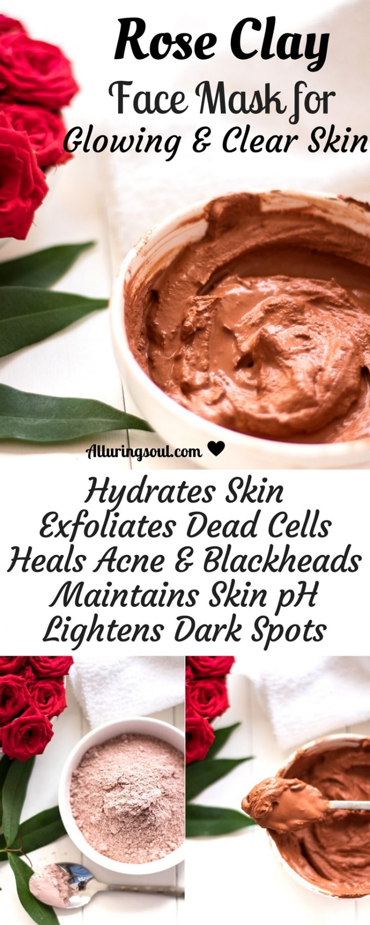DIY Rose Clay Face Mask For Glowing & Clear Skin