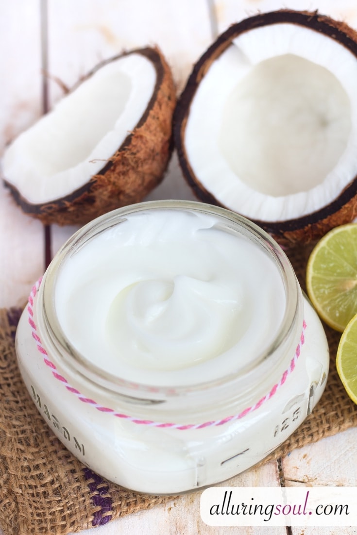 lemon and coconut oil body lotion