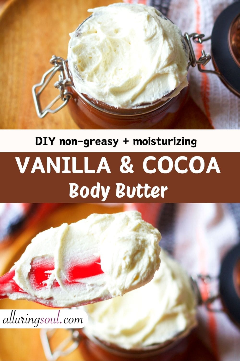 DIY Vanilla Cocoa Body Butter Recipe (Moisturizing & Non-Greasy)