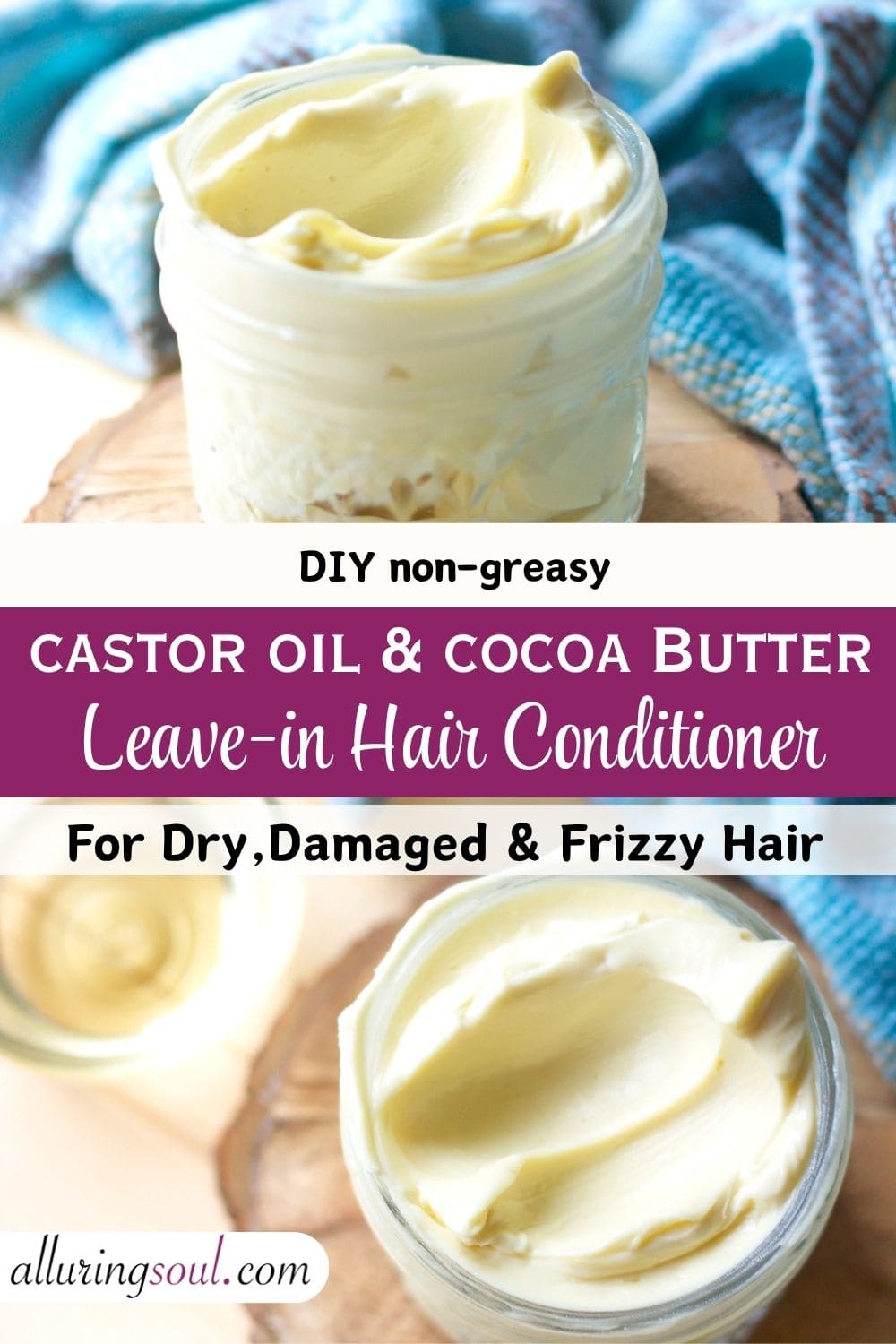 DIY Castor Oil Leave-In Hair Conditioner for Dry, Frizzy & Damaged Hair