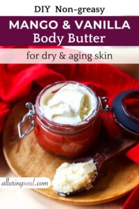 DIY Whipped Mango & Vanilla Body Butter for Dry Skin (Non-greasy Recipe)