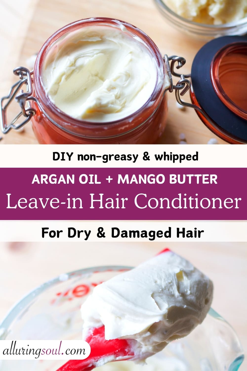DIY Non-greasy Mango Butter Leave-In Hair Conditioner for Dry, Frizzy Hair