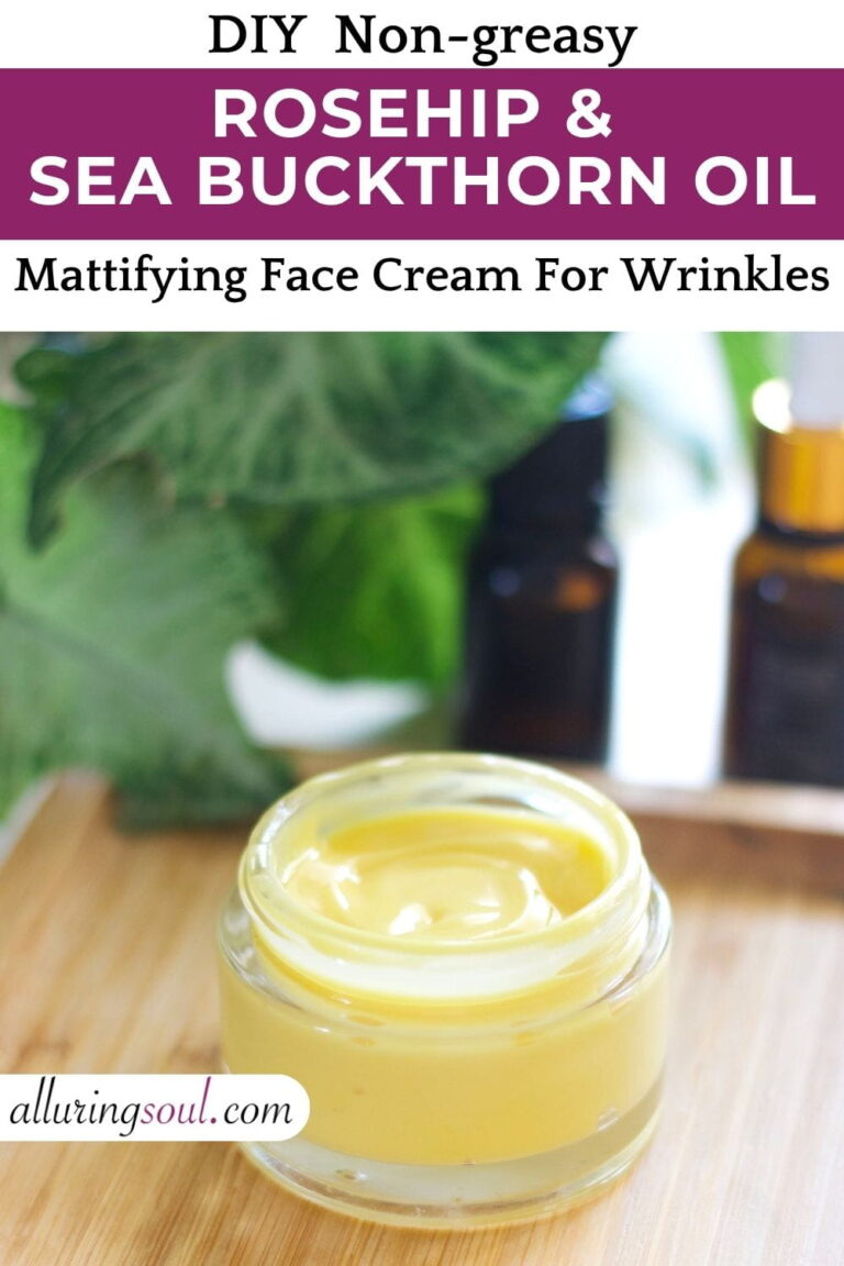 DIY Rosehip & Sea Buckthorn Oil Mattifying Face Cream For Aging Skin